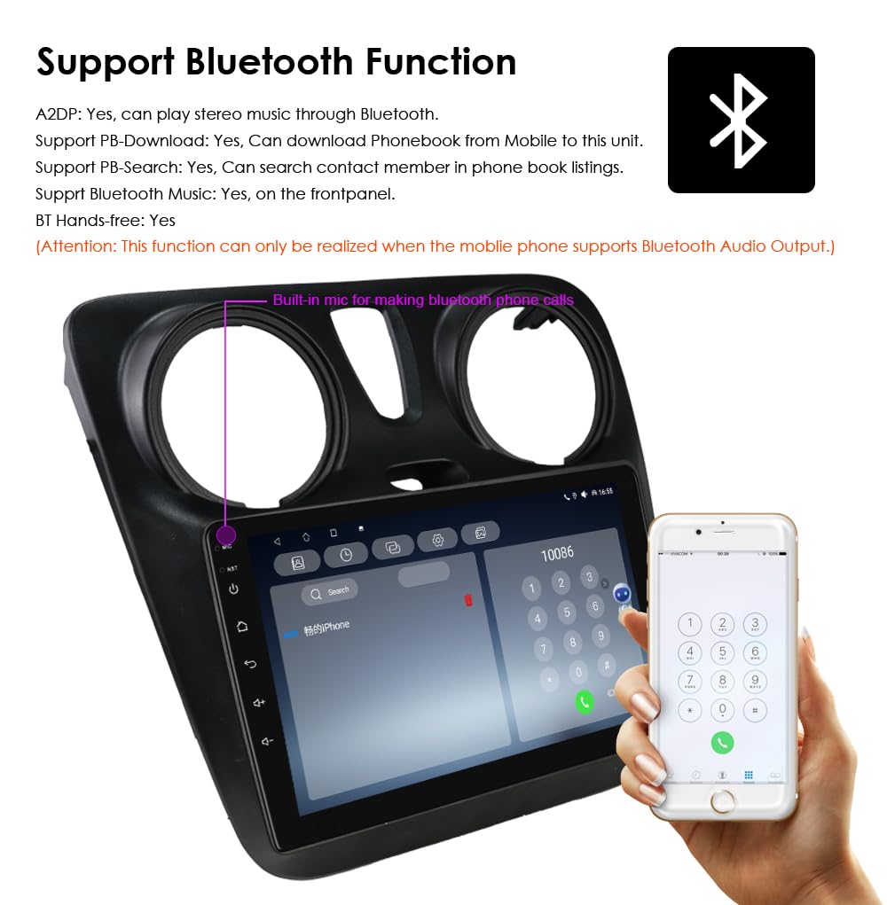 Ossuret Autoradio para Renault Lodgy Dacia Dokker (2012-2021), 9 Zoll Android 13 Pantalla Táctil 2+32GB Navegación GPS con Carplay Android Auto WiFi Bluetooth USB Control del Volante