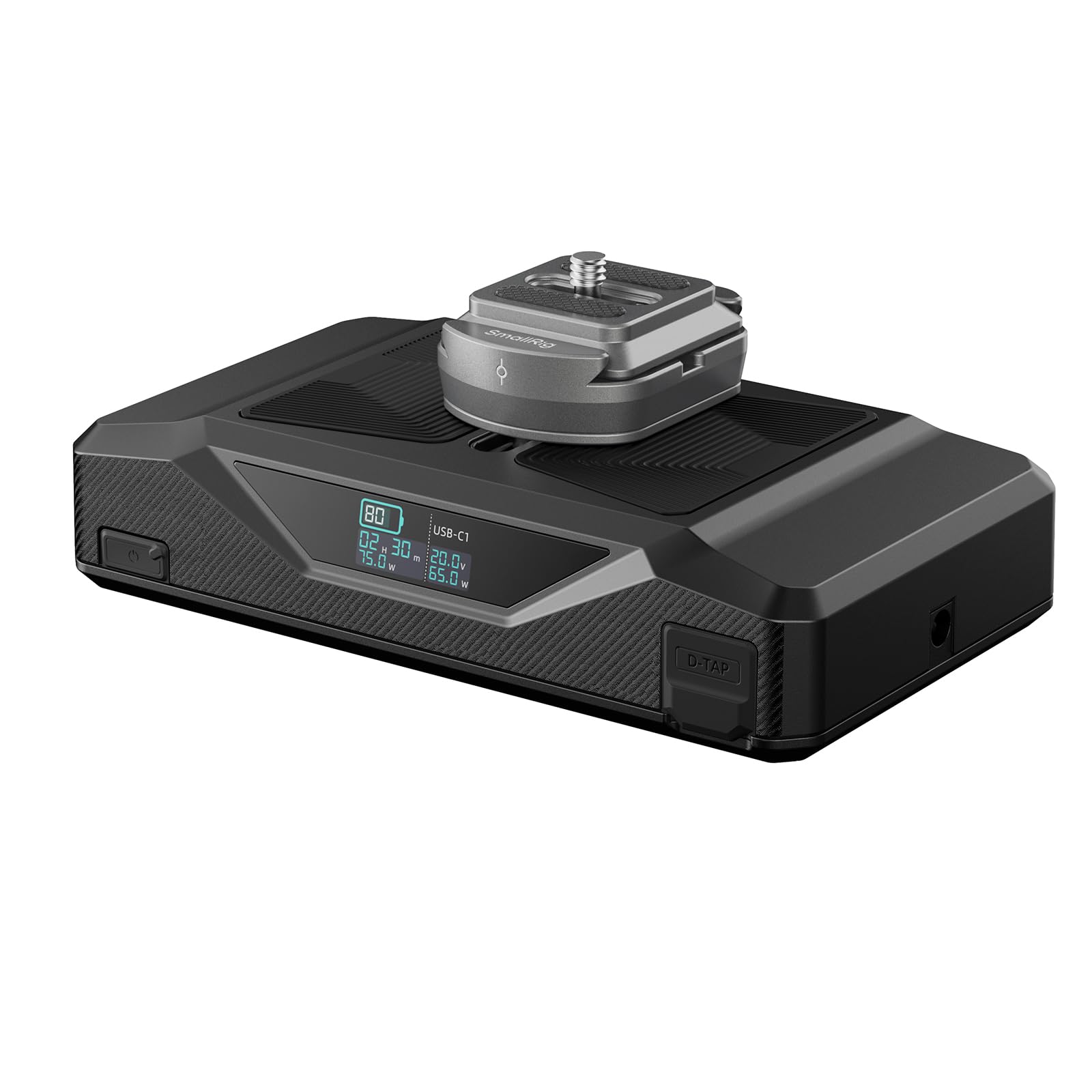 SMALLRIG Batteria Base CB75, 73,8 Wh / 5000 mAh, Autonomia per Tutto il Giorno con Ricarica Rapida USB-C da 65 W, Doppio Connettore D-tap, Piastra a Sgancio Rapido per Arca, Vite da 1/4"-20, 5248