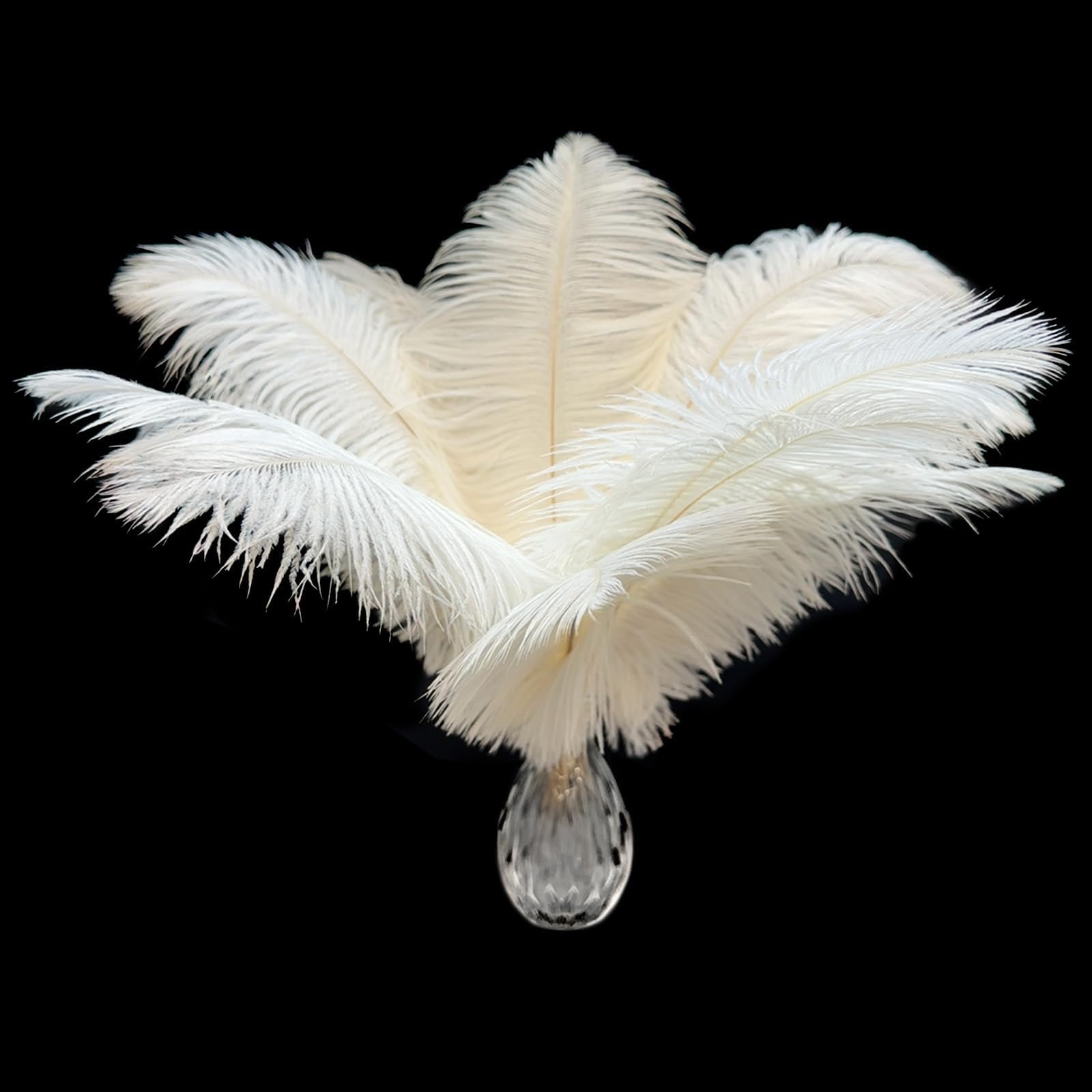 Plumes d'autruche blanches haut de gamme de 30-35 cm pour grand vase