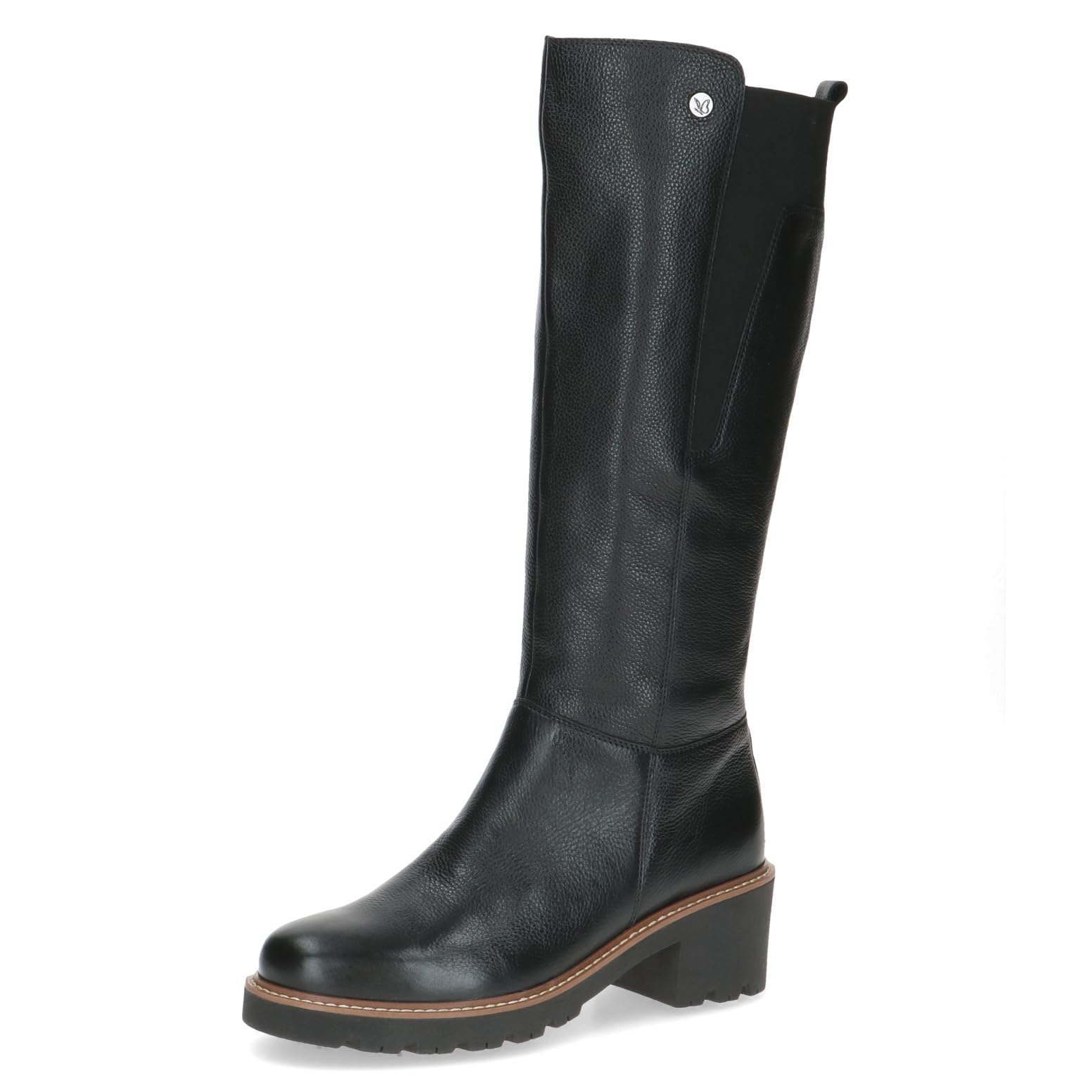 CAPRICE women's leather boots with Thermo Insole, Black (Black Nappa), 7.5 UK