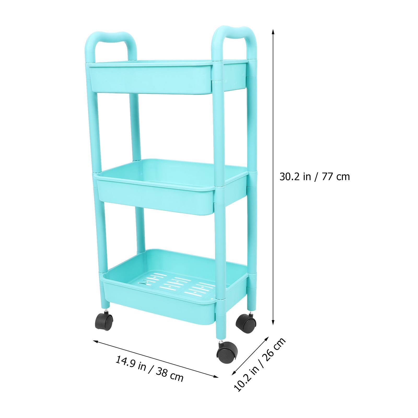 Carrito Organizador Ruedas de 3 Capas, Estante Multiusos de Plástico para Almacenamiento Fácil en Estudio y Hogar