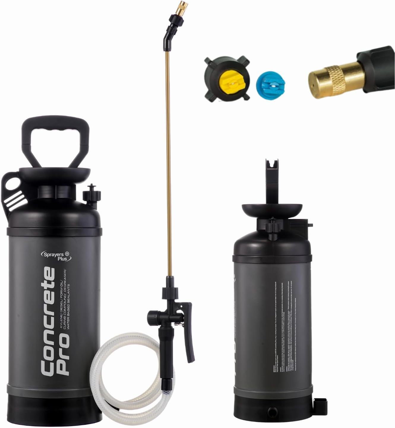 Concrete Pro Compression Sprayer, Construction Pump Sprayer, Adjustable Pressure, Industrial-Grade Durability,Concrete Applications, Form Oils, Water-Based Sealants, Leak-Free,2 Gallon