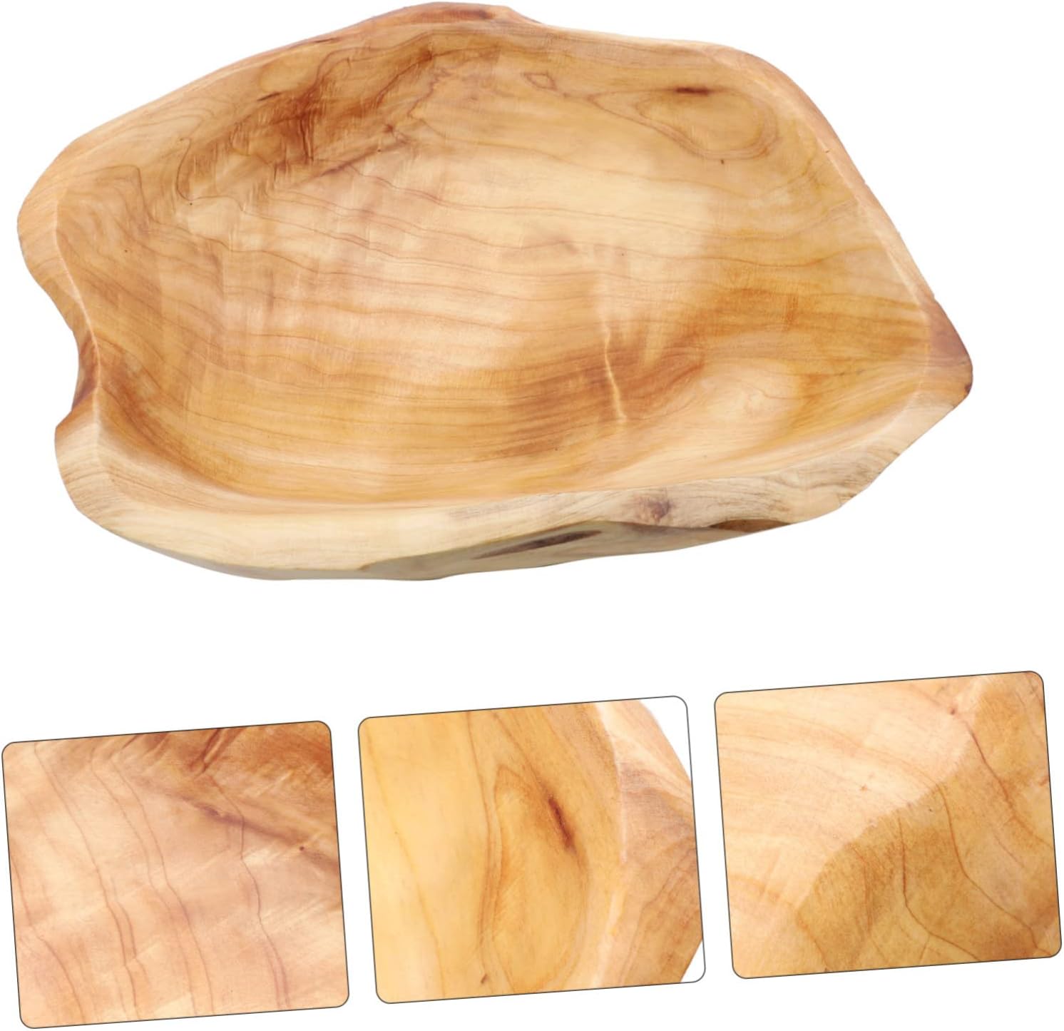 Luxshiny Multipurpose Solid Wood Fruit Bowl Random Shape Rustic Storage Tray for Kitchen Counter Party Restaurant Wedding Home Decor and Food Display