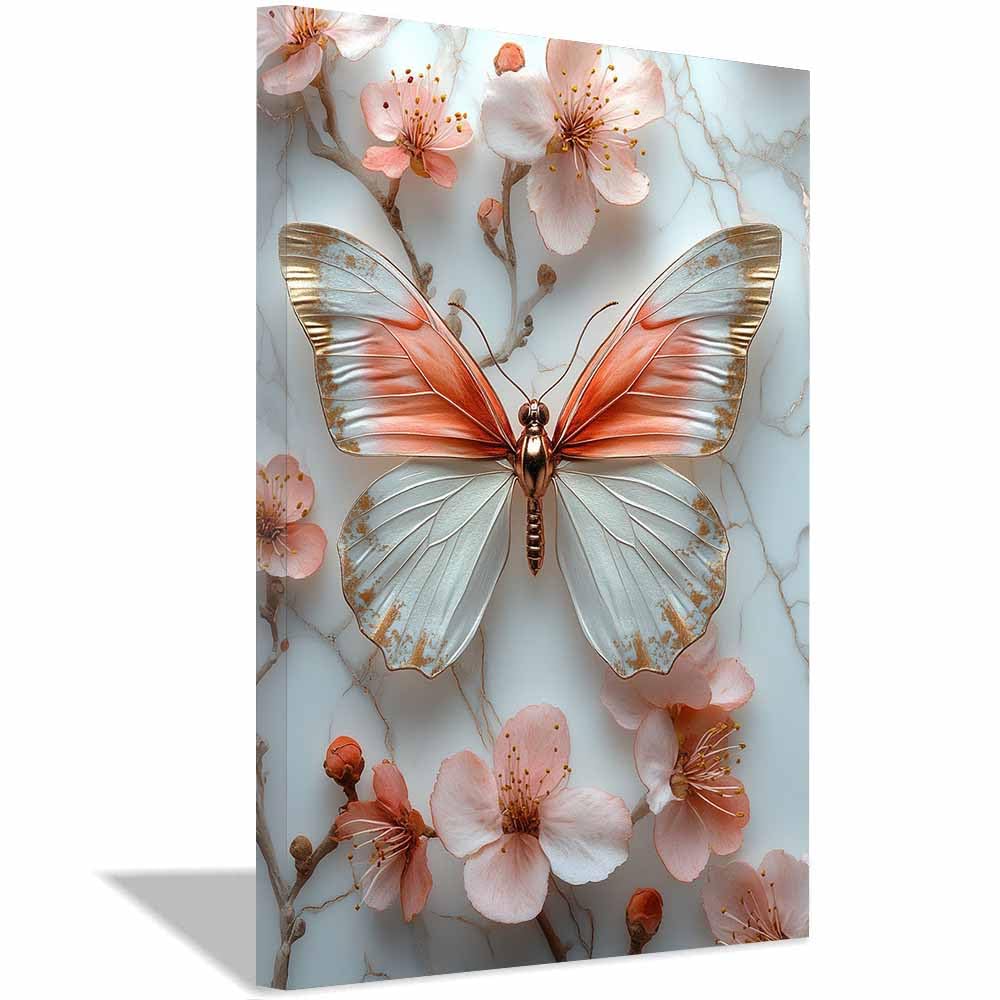 Décoration intérieure rustique moderne papillon marbre chambre - 8