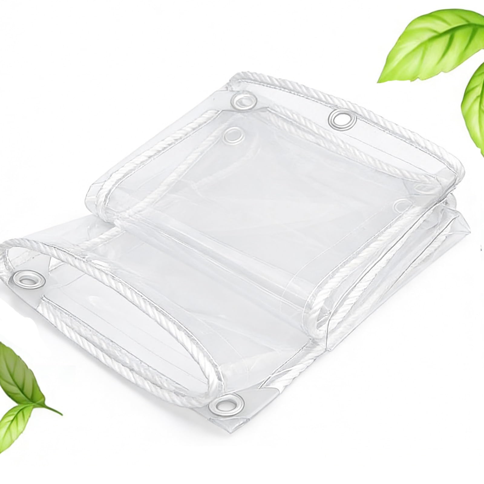 Lona con Ojales 360 x 550 cm con Ojales, Resistente a Los Rayos UV y Al Desgarro, Lámina de Invernadero Lona de Protección Universal para Jardín, Piscina, Coche y Leña, Transparente