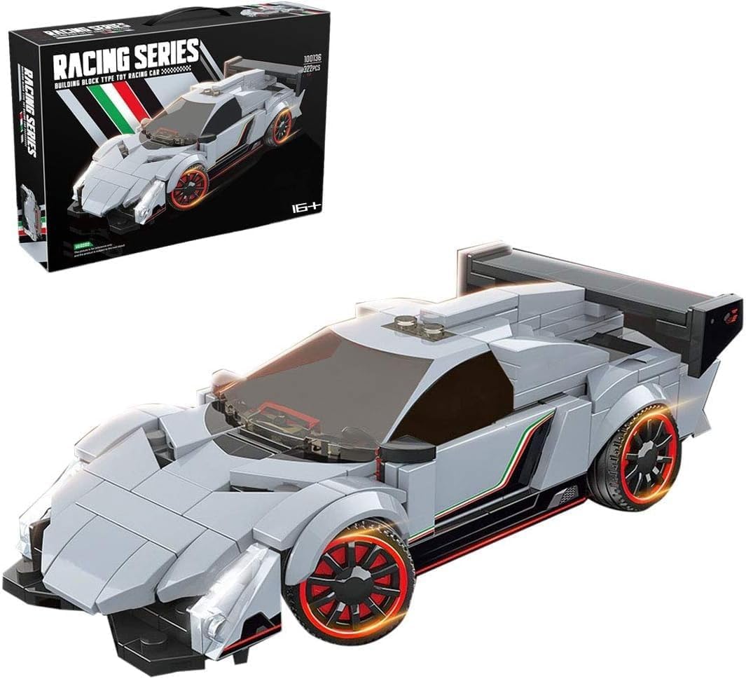 FULHOLPE Technology Sports Car Building Kit for for Lambo Veneno, 322PCS Supercar Racing Car Model Construction Kit for Adults Teens Compatible with Major Brands