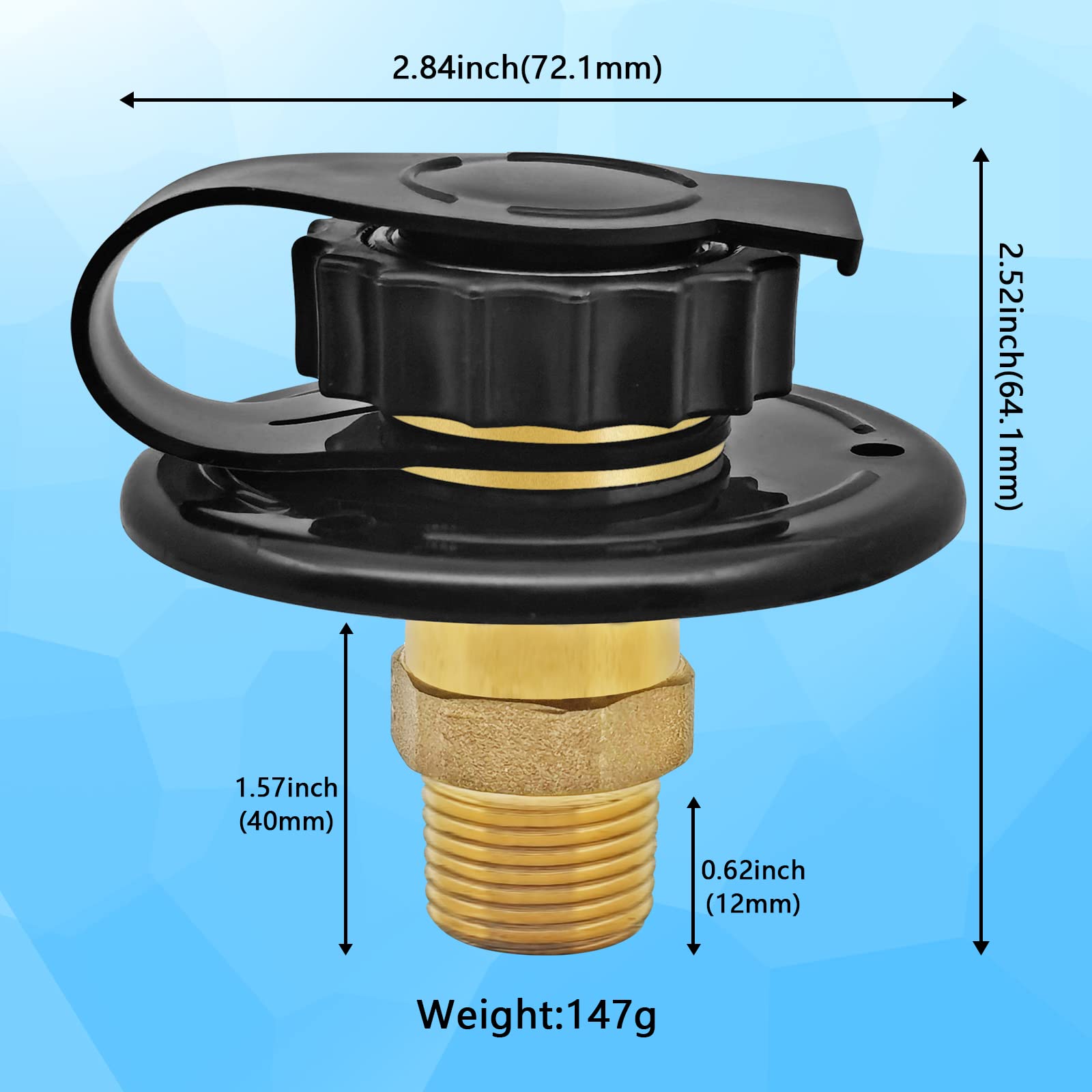 RV City Water Fill Inlet Flange Check Valve Water Hookup