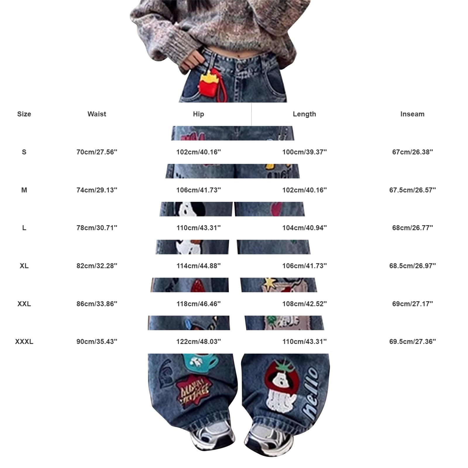 Jeans Donna Curvy Jeans Vita Alta Casual Gamba Larga Pantaloni Baggy Curvy Leggeri Comodi Pantaloni Denim Elasticizzati Larghi Eleganti Palazzo Pantalone Wide Leg Taglie Forti Vintage