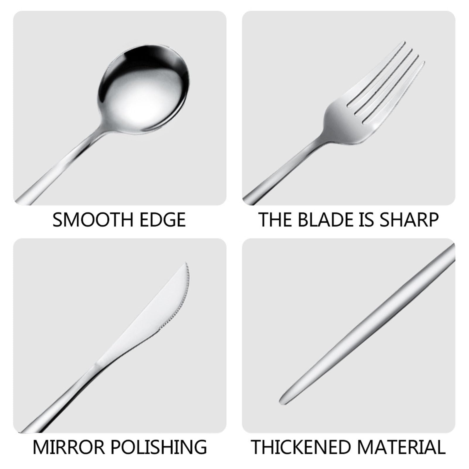 40-teiliges tragbares Edelstahl-Besteck-Set, wiederverwendbare Reise-Lunchutensilien, Messer, Gabel, Löffel, Essstäbchen-Set für Büro, Schule, Reisen, Camping, Picknick,B