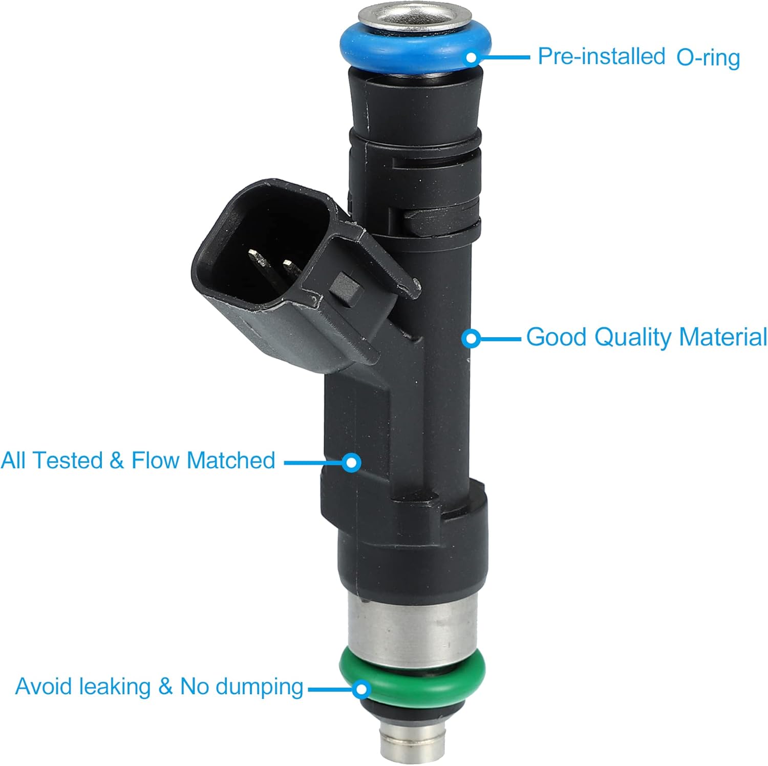 X AUTOHAUX 8pcs 0280158001 2L1Z9F593BA Fuel Injector for Ford E-150 E-250 E-350 Super Duty 5.4L V8 2004-2009 for Ford Expedition 4.6L 5.4L V8 2003-2004 Black