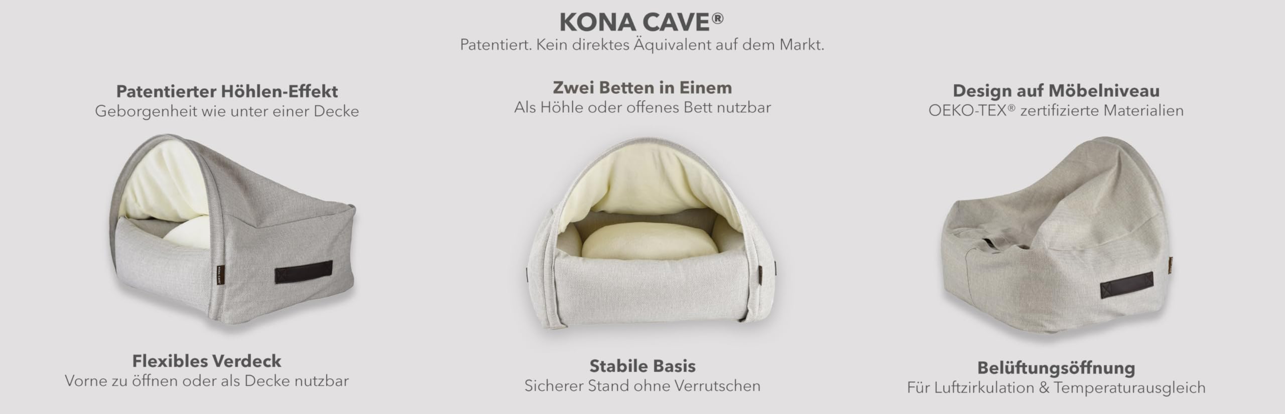 Cueva para perros y gatos, antiansiedad, diseño de cama cueva patentada, funda extraíble 2 en 1, lavable a máquina, fabricada en Europa, M – Gris