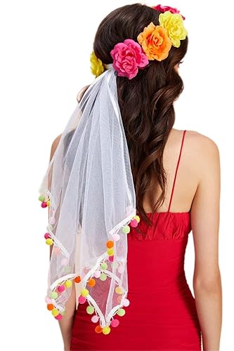 Miniatura 1 de xo Fetti Velo de despedida de soltera de Final Fiesta  Flor  pompón regalo de novia a ser regalo de despedida de soltera