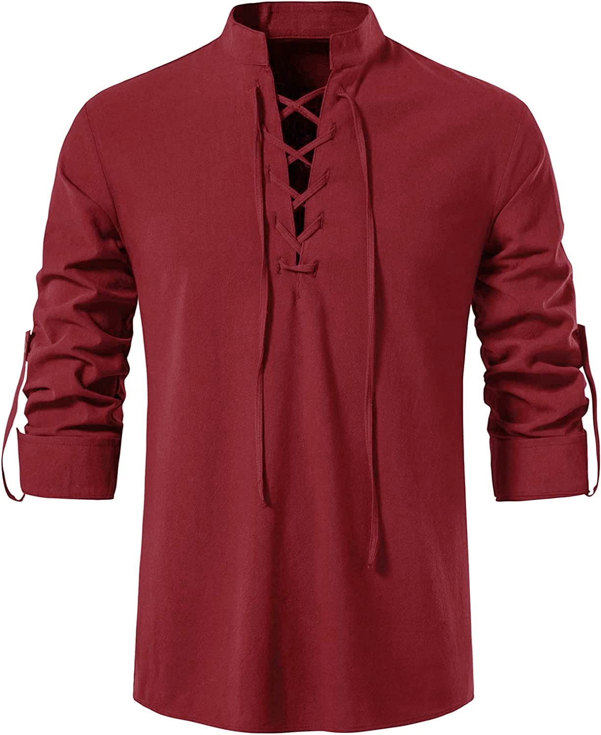 GRAJTCIN Medieval Shirt for Men Laced Style Renaissance Costume Pirate Costume Viking Costume