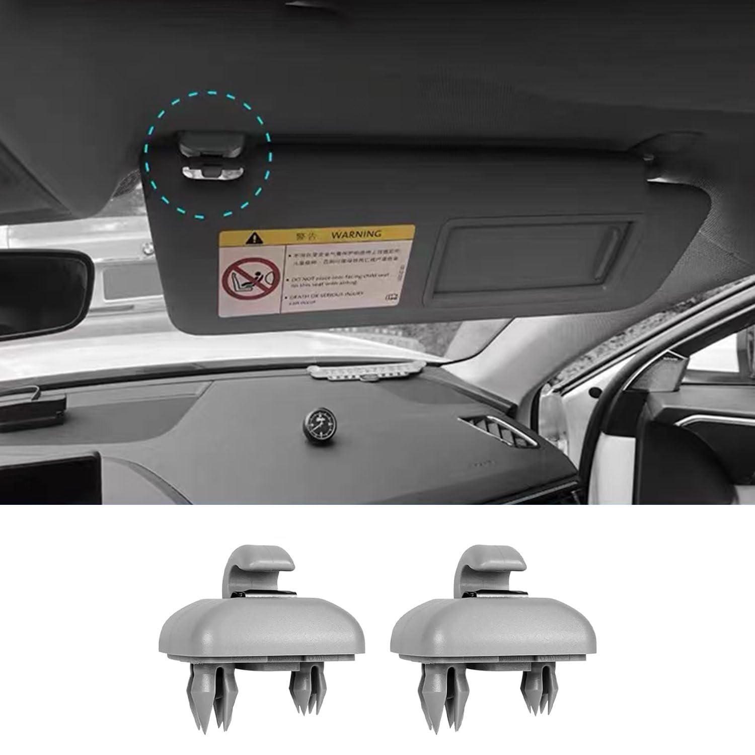 2 Clips Reparación Parasol Coche OEM 94473143900 - Soporte De Montaje Para Porsche 924 944 968