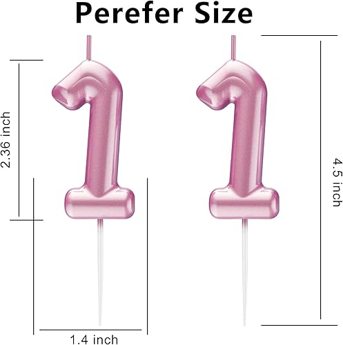 Miniatura 2 de Vela rosa número 11 feliz cumpleaños número 3D velas para cumpleaños pastel decoración fiesta boda aniversario celebración suministros