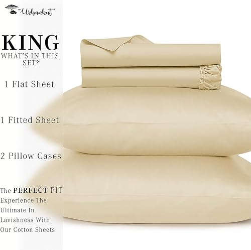 Miniatura 4 de URBANHUT - Juego de sábanas de algodón egipcio (4 piezas) de 800 hilos