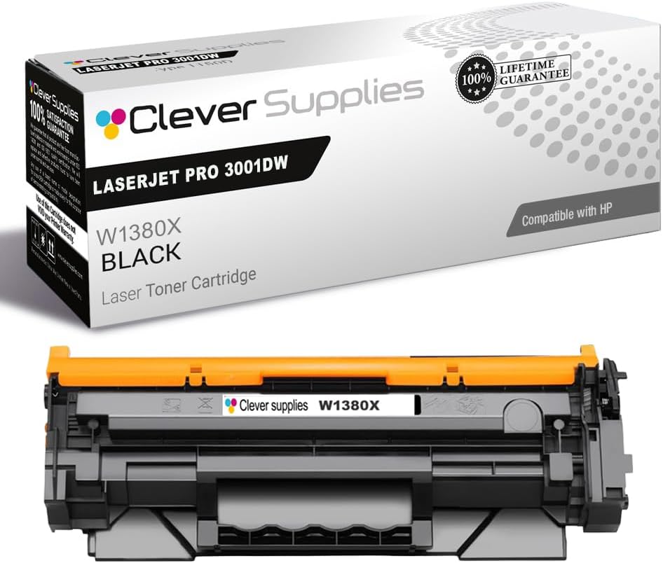 CS Replacement Compatible with HP PRO 3001DW Toner Cartridge W1380X to use with PRO 3001DW PRO 3002DW PRO 3101FDW PRO 3102FDW (Black, 1-Pack)