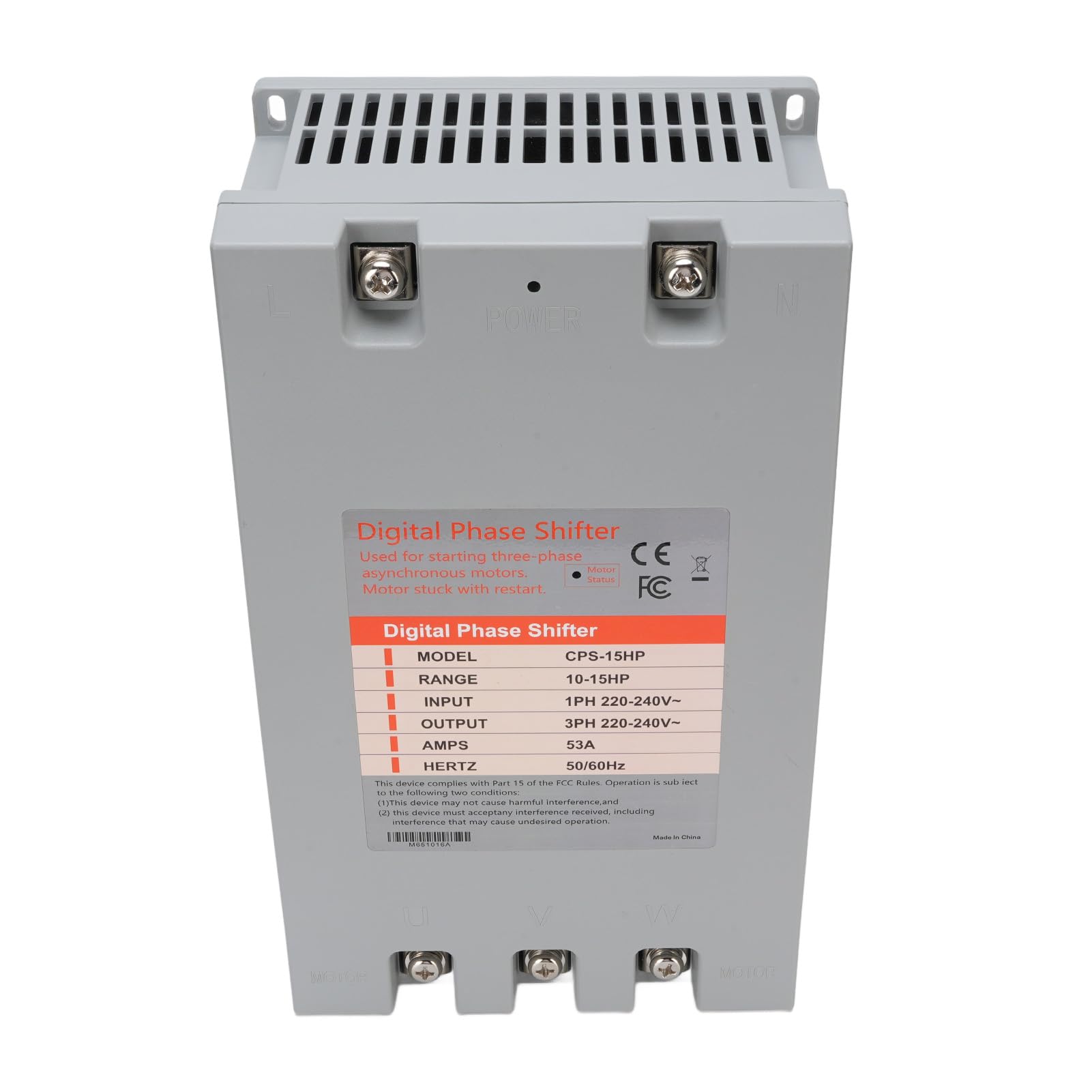Convertitore di Fase Digitale 10-15 da 1 Ph a 3 Ph 53 Amp Compatto