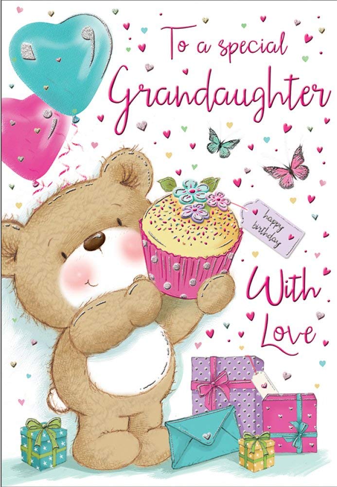 To A Special Granddaughter With Love Birthday Card. 23x15cm (9x6 Inches)