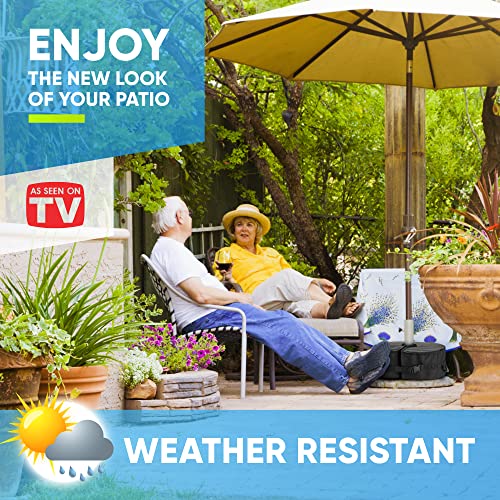 Rhino Round Umbrella Base Weight With Side Slot Opening, 18" ~ Easy Set Up (Black) #TOP7