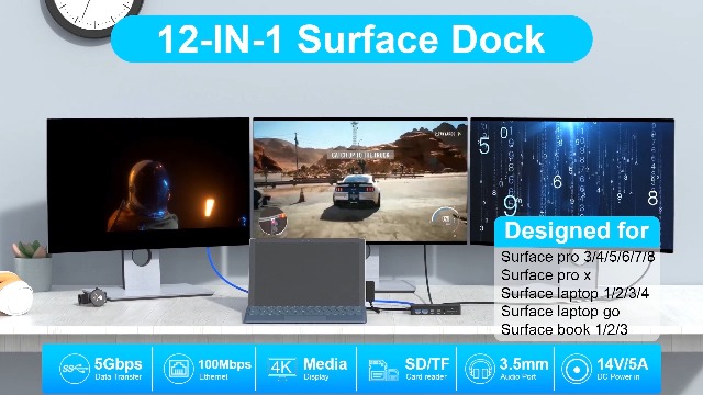 Windowsノート本体 Surface Laptop + Surface Dock Amazon.com: New Microsoft Surface Dock Triple Display Dual