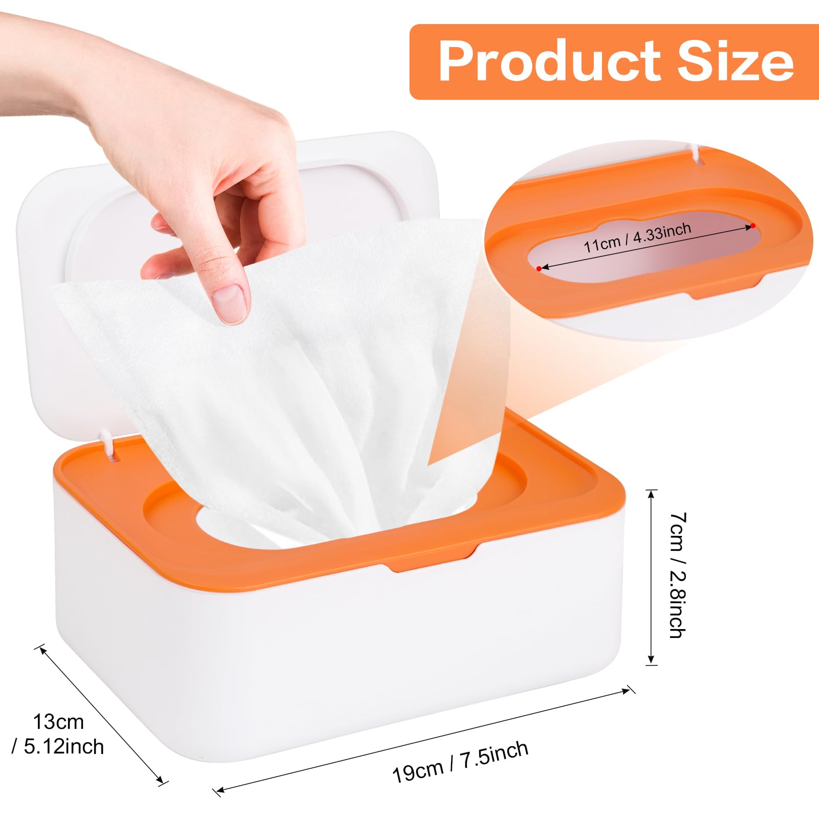 Lot de 8 distributeurs de lingettes pour bébé réutilisables et pochette portable pour lingettes humides, étui rechargeable avec couvercle pour salle de bain, chambre d'enfant, cuisine, bureau, voyage