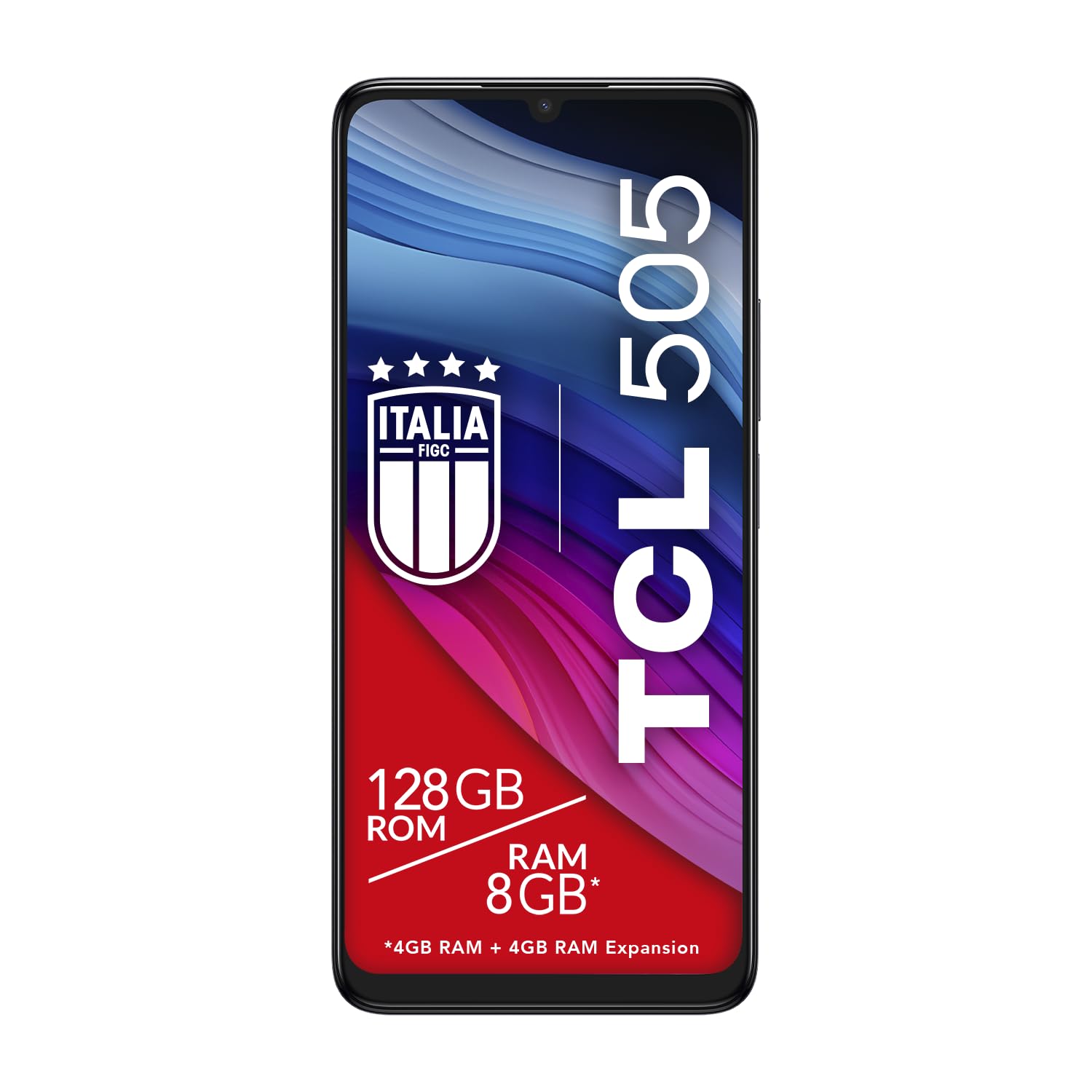 TCL 505 - Smartphone 4G Display 6.75 HD+ 90Hz, 128GB, 8GB RAM (4+4GB RAM expansion), 50Mp Hybrid camera, Android 14, Batt. 5010 mAh, Dual Sim, Space Grey, Cavo USB Type-C Aggiuntivo
