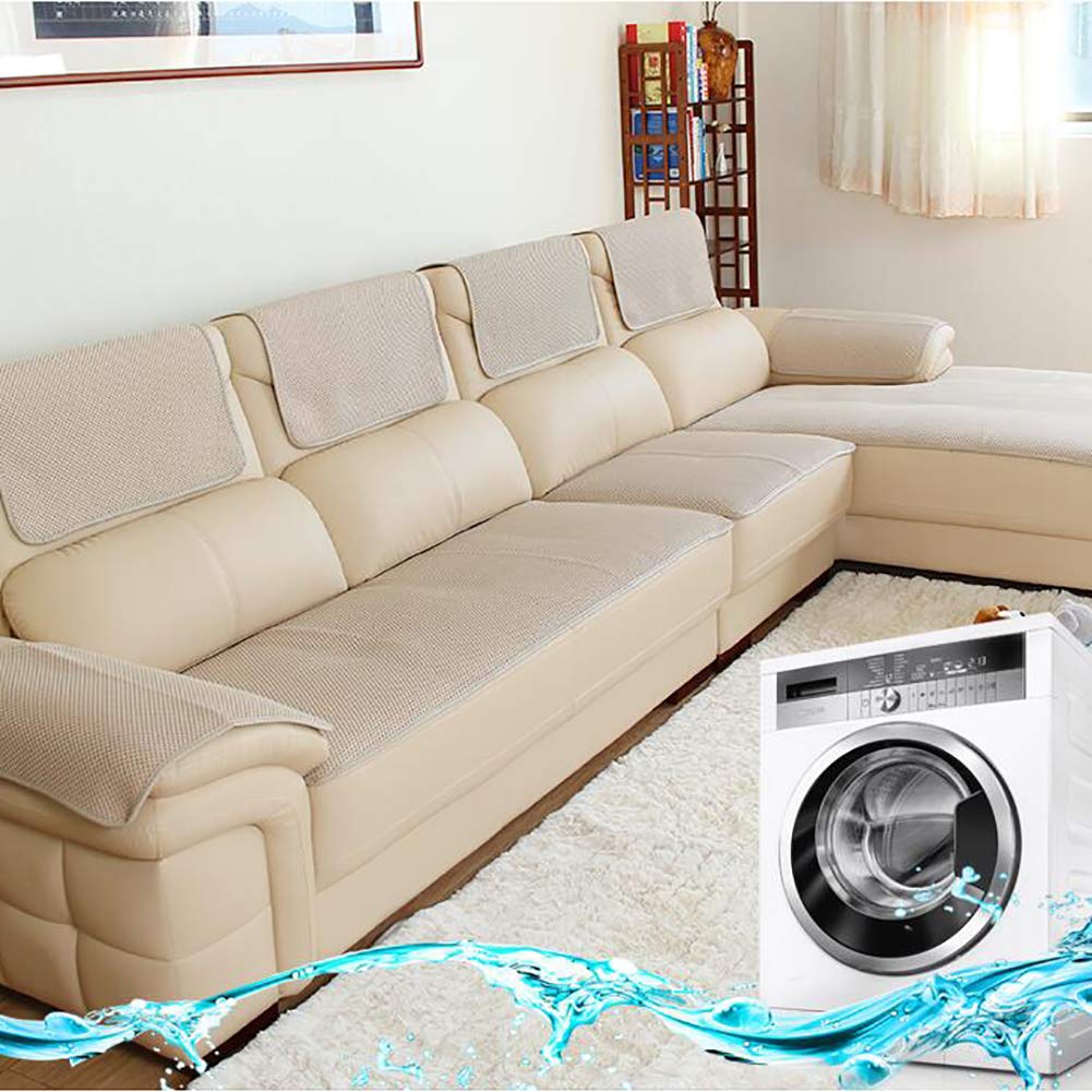 BK&MF Sofa Abdeckung Für Ledercouch, Sofabezug 1/2/3/4 Sitzer Super rutschfeste Sofa Dämpfung Couch überwurf Für Haustiere Separat Erhältlich-grau 70x150cm(28x59inch)
