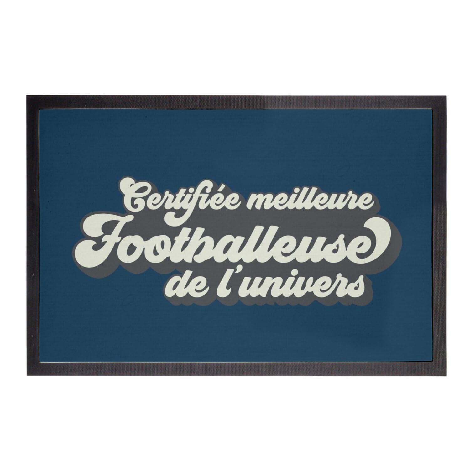 Paillasson football bleu tapis entrée univers sport 60x40cm