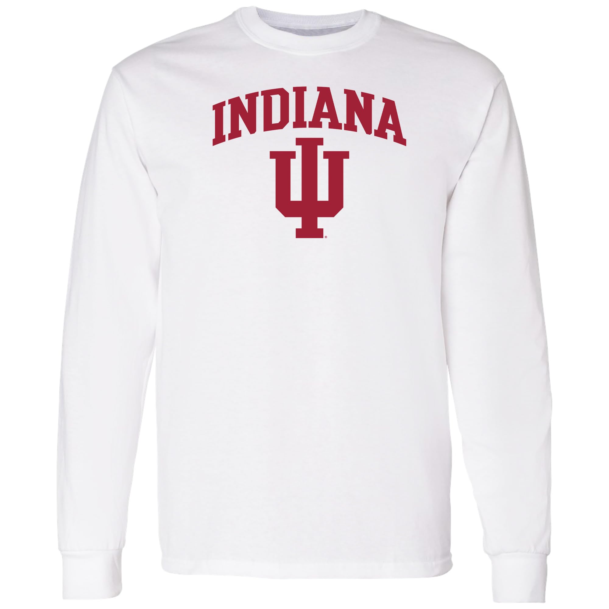 UGP Campus Apparel AL03 - Indiana Hoosiers Arch Logo Long Sleeve - Medium - White — image 1
