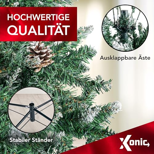 Xonic® Claus künstlicher Weihnachtsbaum Grün - 5 Größen: 120-240cm - Realistischer Tannenbaum mit Metall-Ständer - Dicht und Naturgetreu… – Ansicht 3