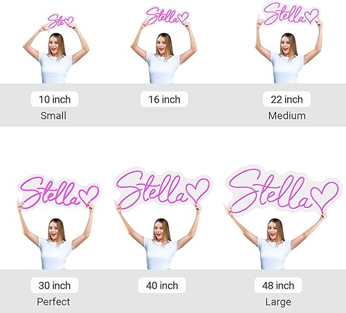 Miniatura 6 de Letrero LED con nombre personalizado, con nombre, funciona con pilas, para decoración de pared, letrero de luces de neón personalizadas regulables