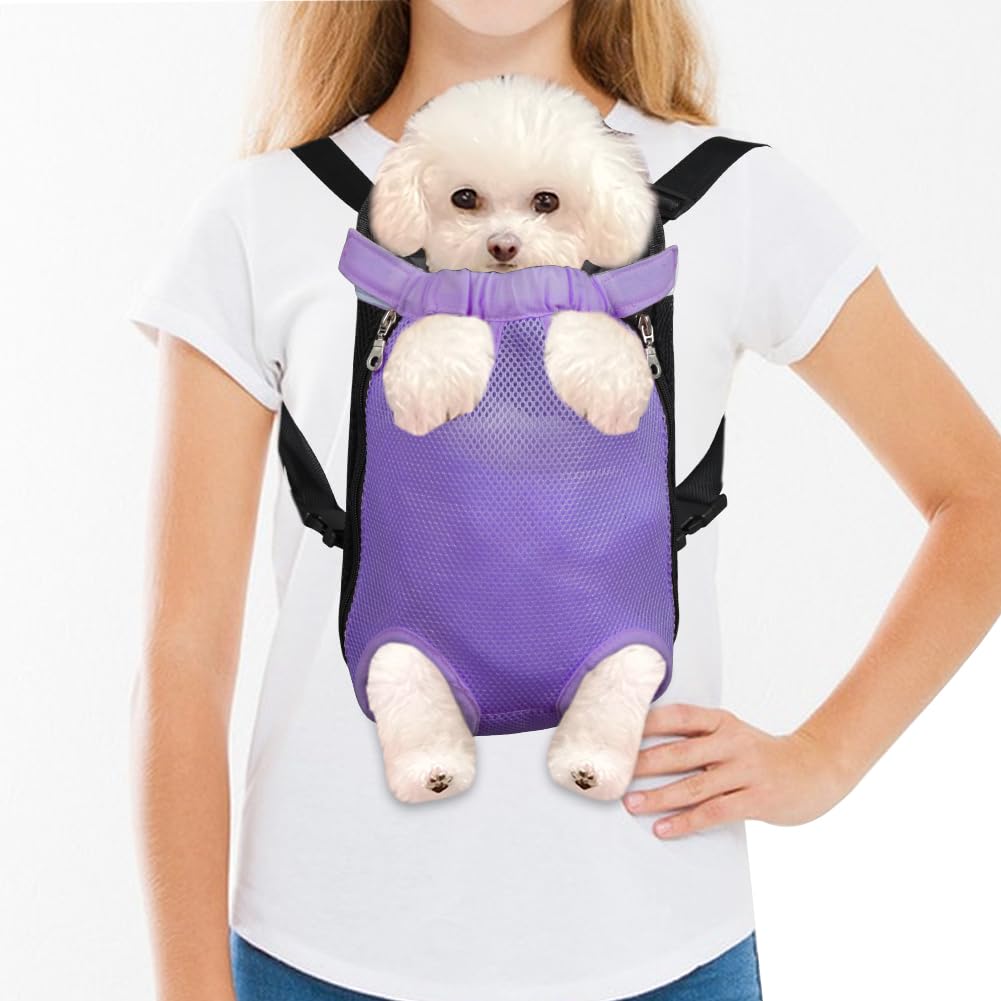 FEimaX Dog Carrier Backpack for Small Medium Cat Puppy, Protable Breathable Lightweight Legs Out Travel Pet Backpack Easy-Fit for Hiking Traveling Pet Front Adjustable Legs Out Rucksack Safety