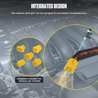 AUTOOL Walnut Blaster, Walnut Sand Blasting Kit Engine DE-Carbon Machine,Intake Manifold/Intake Valves/Exhaust Valves/Pipe Valve, Sand Blaster for Carbon Deposit Removal with 2kg Sandblasting Grit