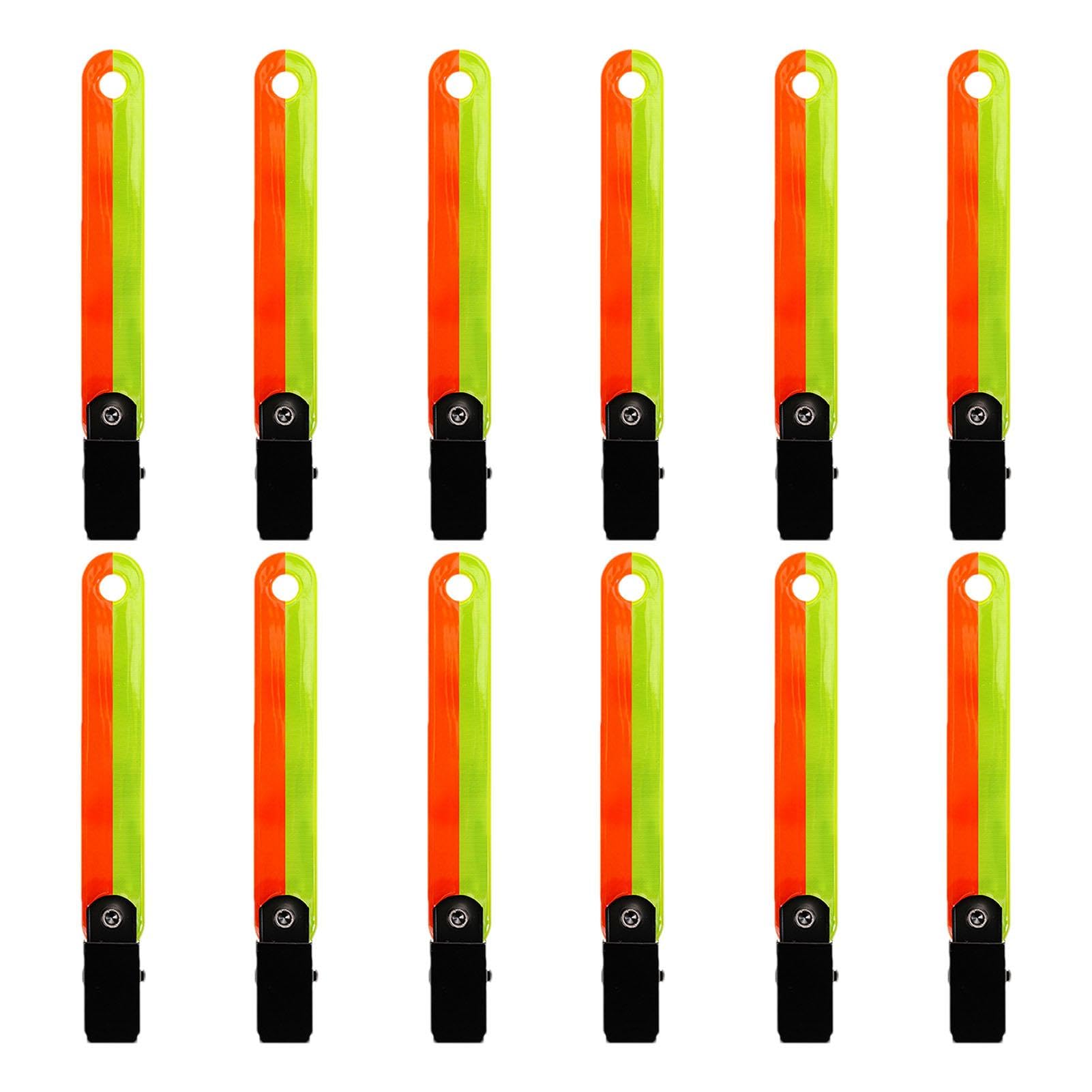 Generico Segnavia | Segnavia per Alberi ad Alta visibilità da 12 Pezzi con Clip | Puntine Riflettenti da Caccia in PVC Riflettente Impermeabile per Escursioni all'aperto
