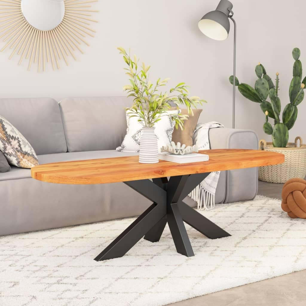 vidaXL Tablero de Mesa Ovalado Madera Maciza de Acacia 110x50x2,5 cm (370087)
