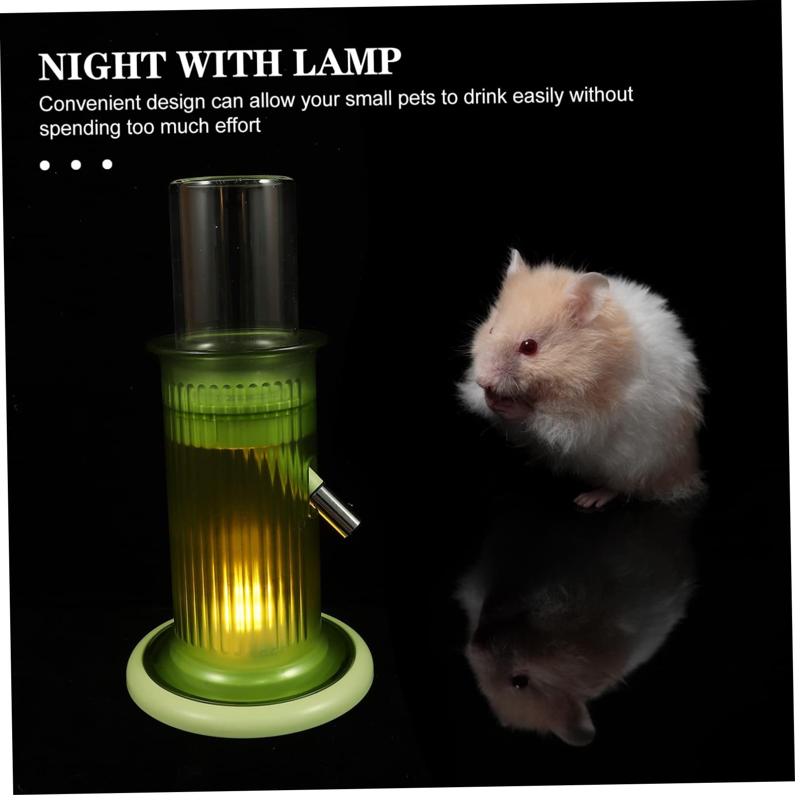 Automatische Hamsterflasche mit Halterung, Vertikal, Grün, Glas | Polypropylen Ausführung, Inklusive Knopfzelle, für Hamster und Kleine Haustiere