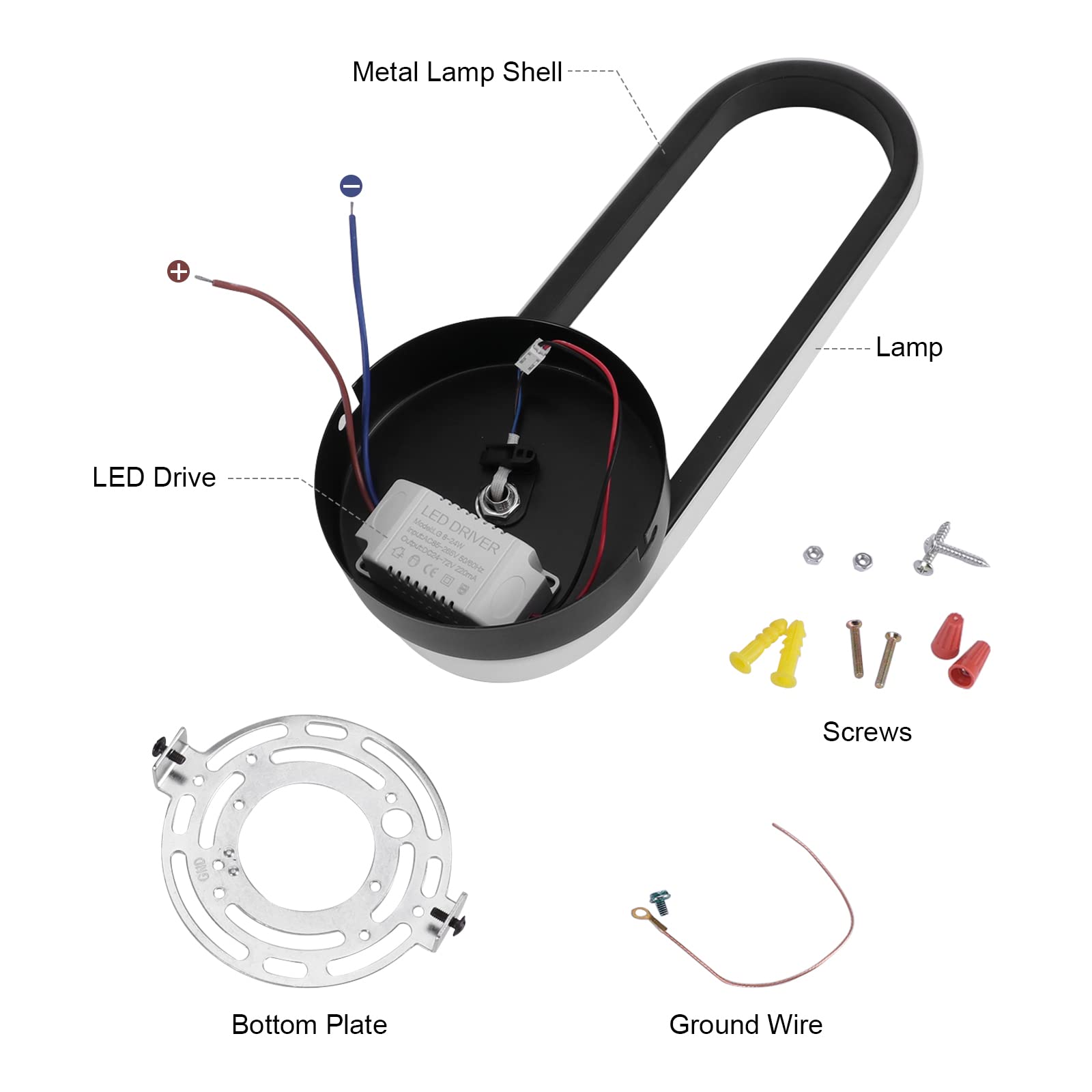 Aplique de pared interior moderno de 12 W, giratorio, 330°, LED, negro, para dormitorio, sala de estar, hotel, pasillo, pasillo, pasillo, blanco frío, 6000 K 4