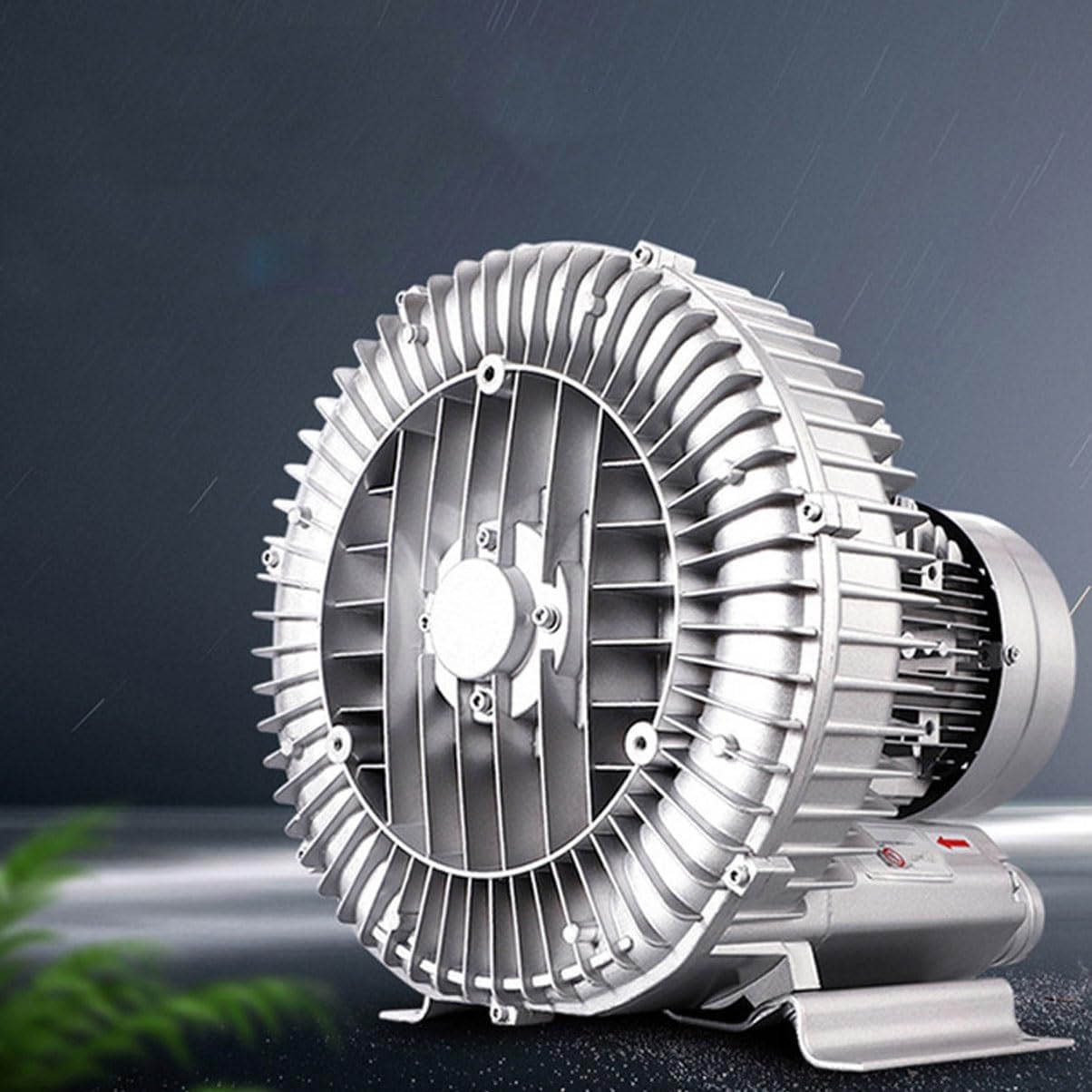 High Pressure Regenerative Blower 110V 50Hz for Sewage Aeration, Aquarium & Fish Pond - 0.47HP to 1.49HP Industrial Vortex Air Pump (120W/0.16HP)