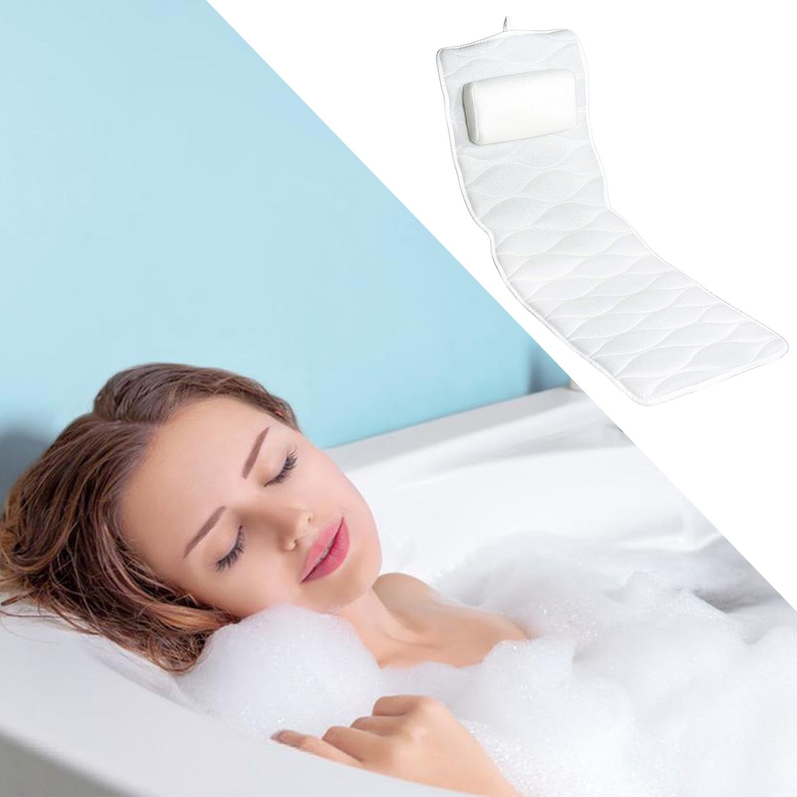 Cuscino da bagno completo per vasca da bagno, spa relax e comfort per | vasca da bagno, lussuoso cuscino per vasca da bagno con design a rete | Il cuscino per vasca da bagno per supporto del