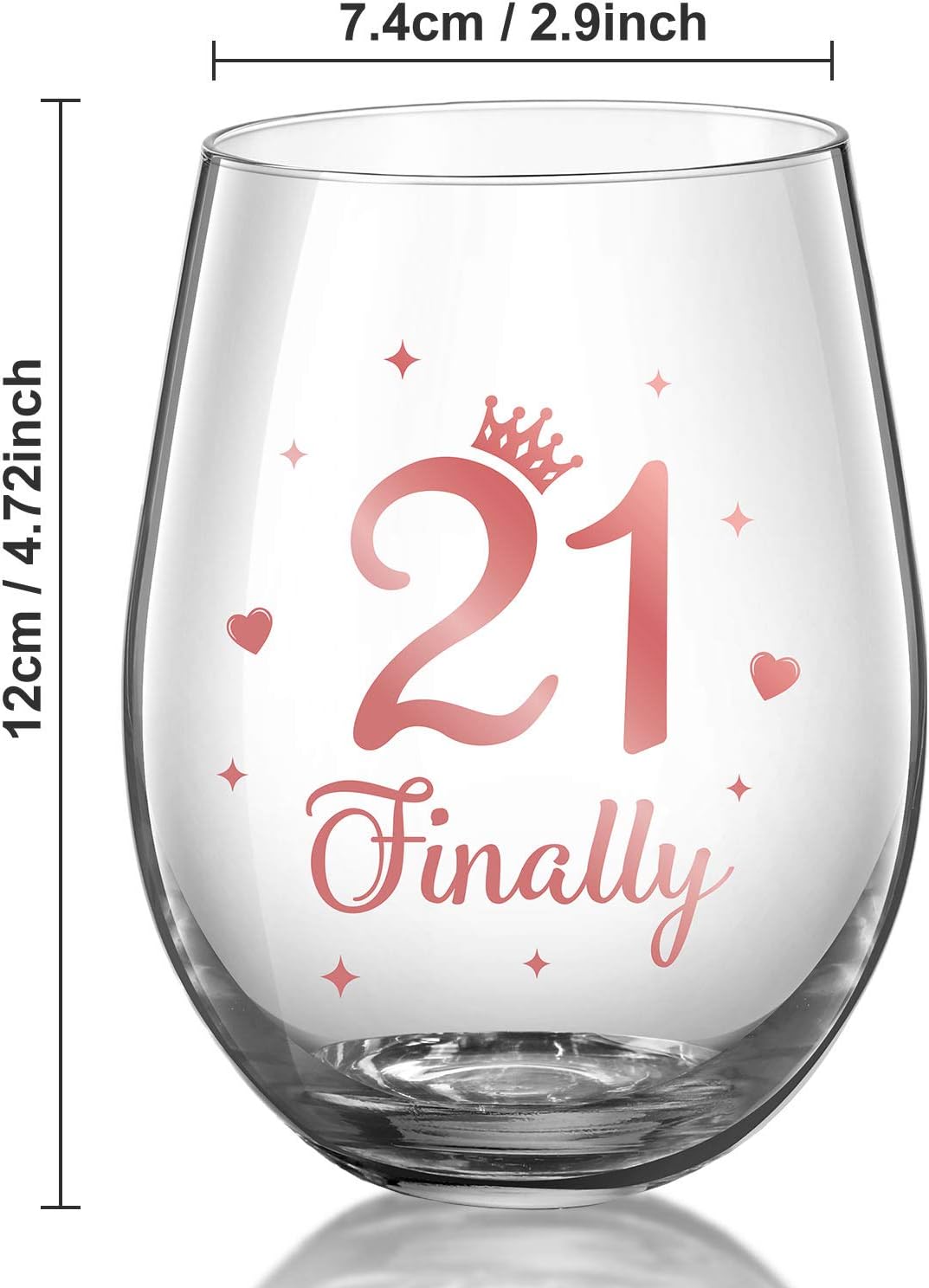 Stemless Wine Glass Rose Gold Birthday Wine Glass Present Anniversary Glasses for Man Women Birthday Party Wedding Anniversary Decorations - Image 4