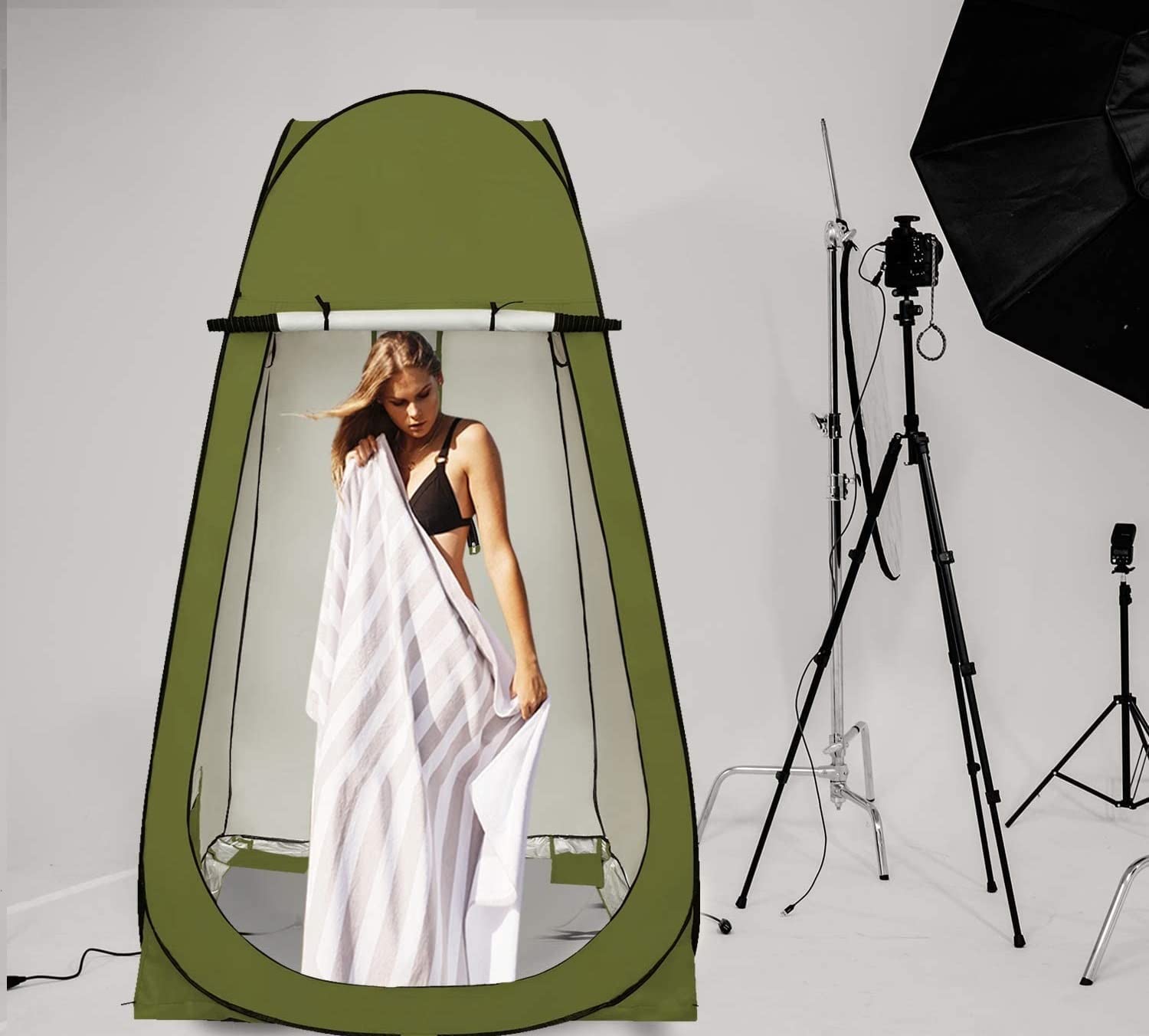 Clixera Pop Up Camping Shower Tent, Portable Changing Room Camp Shower Toilet Privacy shelter Tents for Outdoor and Indoor, 6.2FT Tall - Green (B0C9Q85PHS) Amazon Price History, Amazon Price Tracker