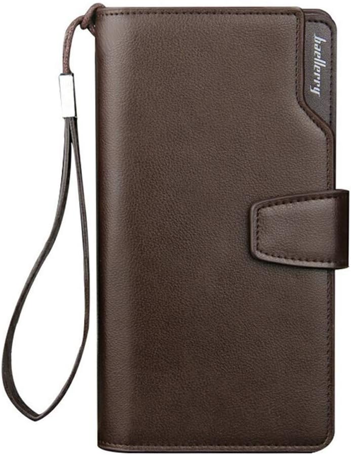 Men Business Casual Long Paragraph Hasp Wallet Phone Package Multifunction Hand Bag Qb57B Brown