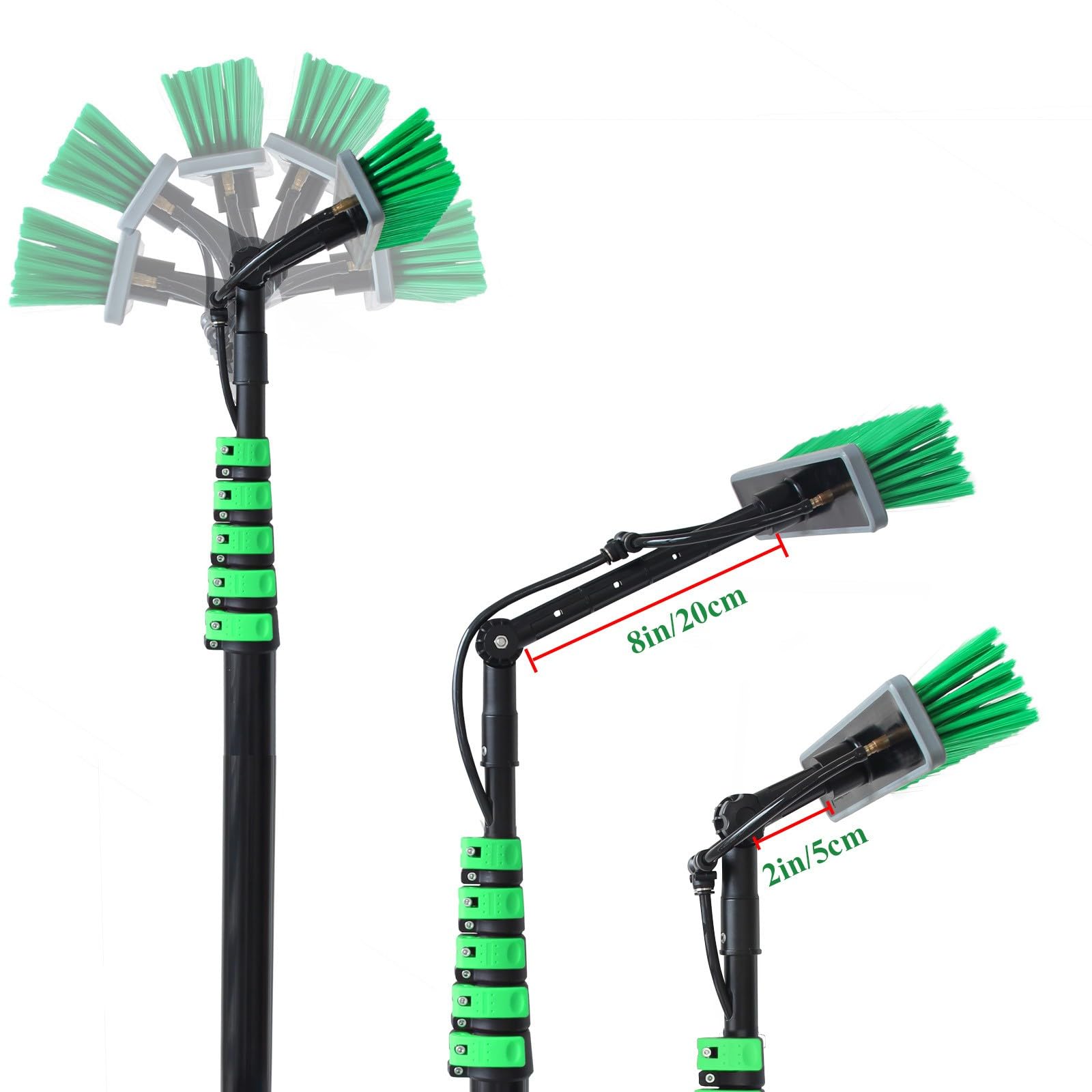 Kit de Cepillo y rasqueta para Limpieza de Ventanas 9M – Limpiador de Coches y Paneles solares a presión de Agua techos, vehículos y Limpieza Exterior.