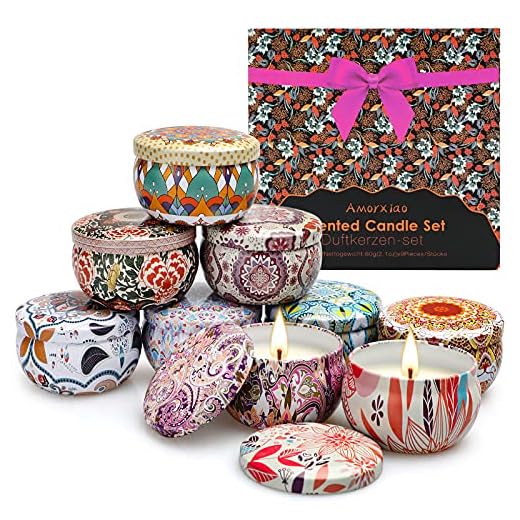 Velas Perfumadas Juego de 9 Piezas, Aromaticas, Cera de Soja, Aromaterapia, Decoración de Baño o Dormitorio, para Relajación, Fiesta, Boda, Yoga, Cumpleaños, Navidad, Día de San Valentín
