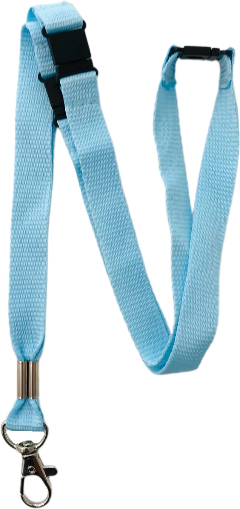 PAC Supplies Global 15mm Colourful Neck Lanyard With 3 Point (Triple) Safety Breakaway (Light Blue, 2 Lanyards) โ image 1
