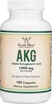 AKG Supplement (Alpha Ketoglutaric Acid) 1,000mg Per Serving (180 Capsules) Different and May Be More Effective Than AAKG (Recently Studied for Healthy Aging Properties) Gluten Free by Double Wood
