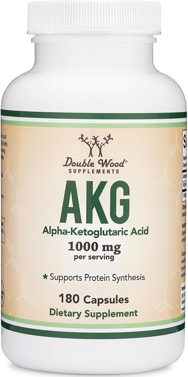 AKG Supplement (Alpha Ketoglutaric Acid) 1,000mg Per Serving (180 Capsules) Different and May Be More Effective Than AAKG (Recently Studied for Healthy Aging Properties) Gluten Free by Double Wood