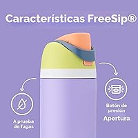 Vista 2 de Botella de agua aislada de acero inoxidable Owala FreeSip con pajita para deportes, viajes y escuela, sin BPA, botella de agua deportiva de 40 oz
