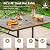 HERA'S HOUSE Patio Table and Chairs, 64" Wood-Like Metal Table with Umbrella Hole, 7 Pieces Outdoor Dining Sets for Yard Garden Porch Deck, Brown